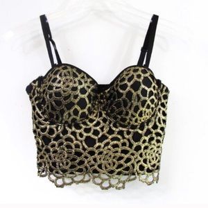 gold bustier corset top